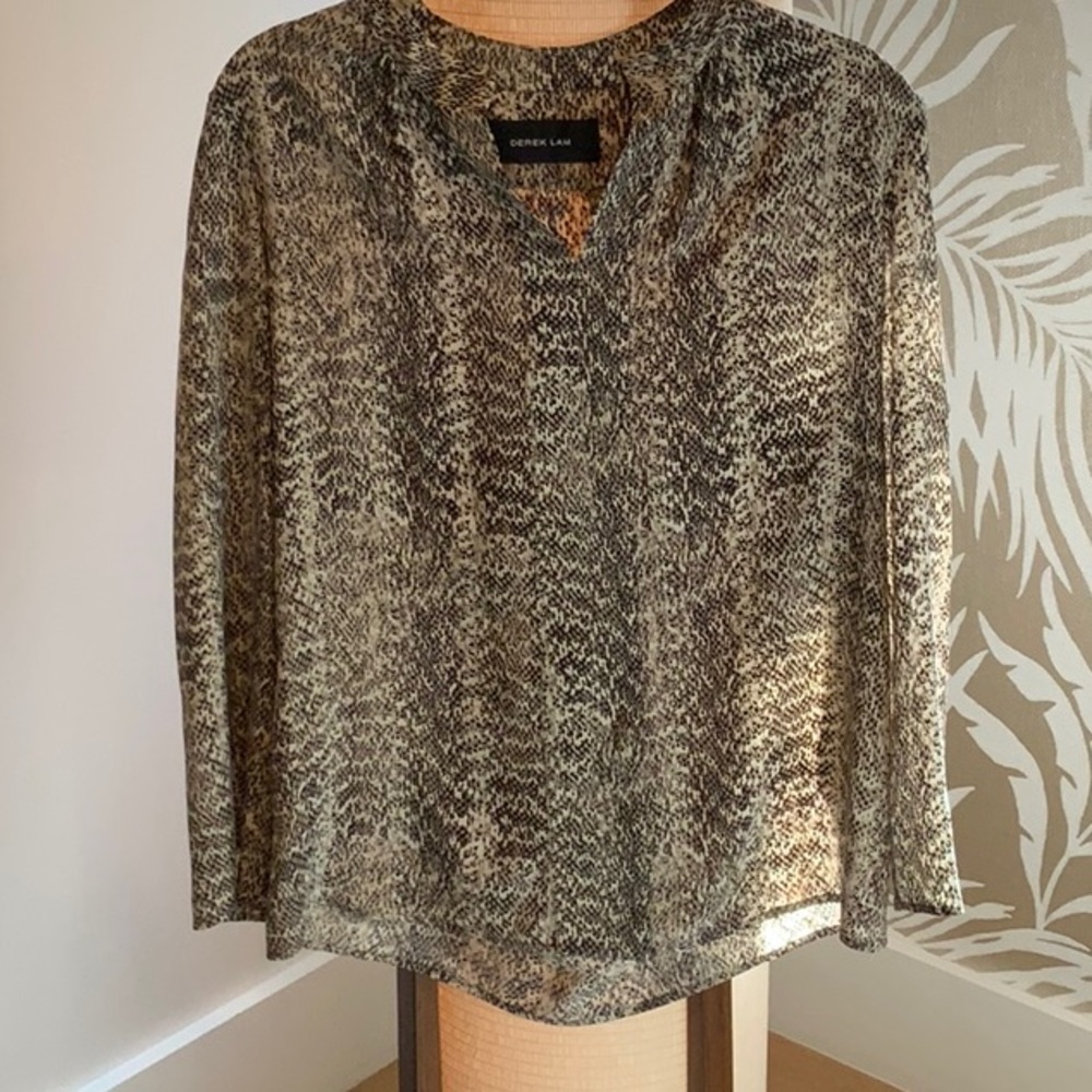 Derek Lam Animal Print Silk Blouse
